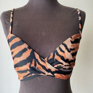 Beach Riot sz S tiger print brown‎ black bralette